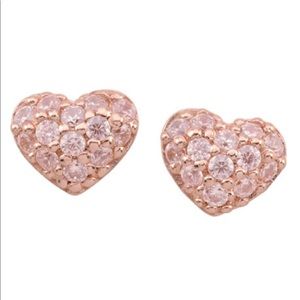 Cute 925 & RG CZ Small heart studs. Brand new never worn.